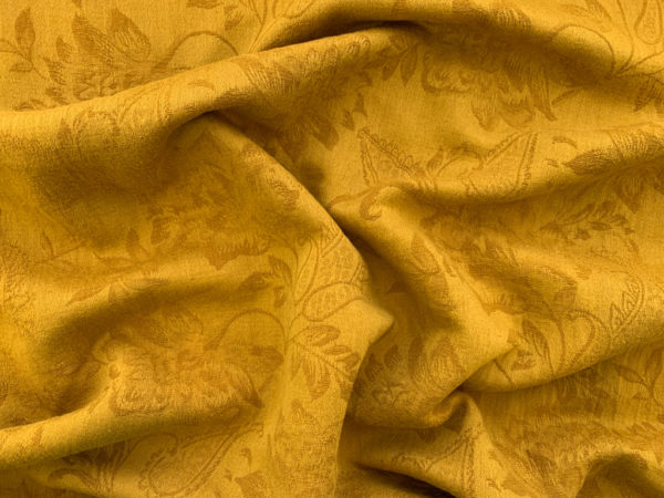 Viscose/Cotton/Linen Jacquard – Paisley Floral – Amber