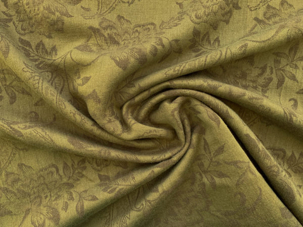 Viscose/Cotton/Linen Jacquard – Paisley Floral – Moss