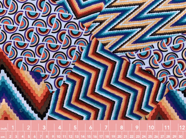 Designer Deadstock - Italian Cotton Lawn - Geometric Zig Zag