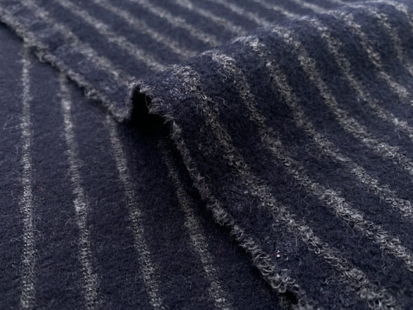 Designer Deadstock - Wool Stripe - Navy