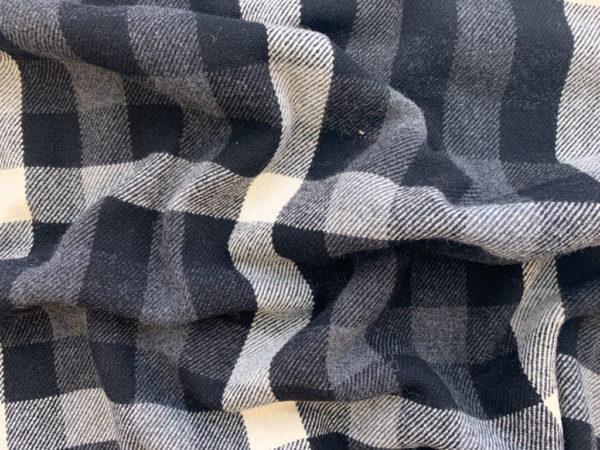 Designer Deadstock - Cashmere Wool Coating - Greyscale Plaid