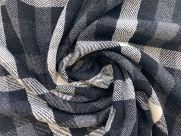 Designer Deadstock - Cashmere Wool Coating - Greyscale Plaid