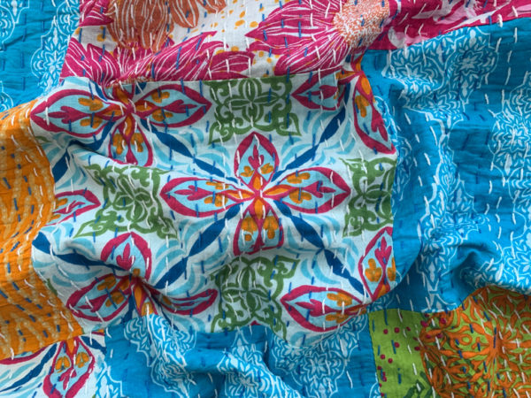 Cotton Kantha Cloth - Enchanted Indigo