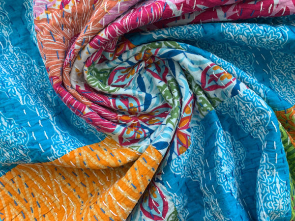 Cotton Kantha Cloth - Enchanted Indigo