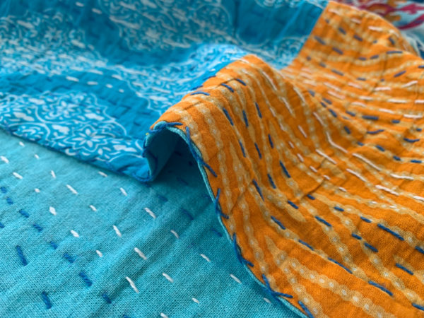 Cotton Kantha Cloth - Enchanted Indigo