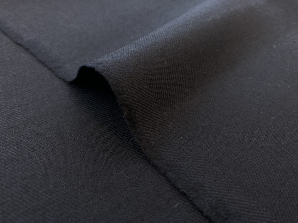 Italian Designer Deadstock - 100% Wool Gaberdine - Black