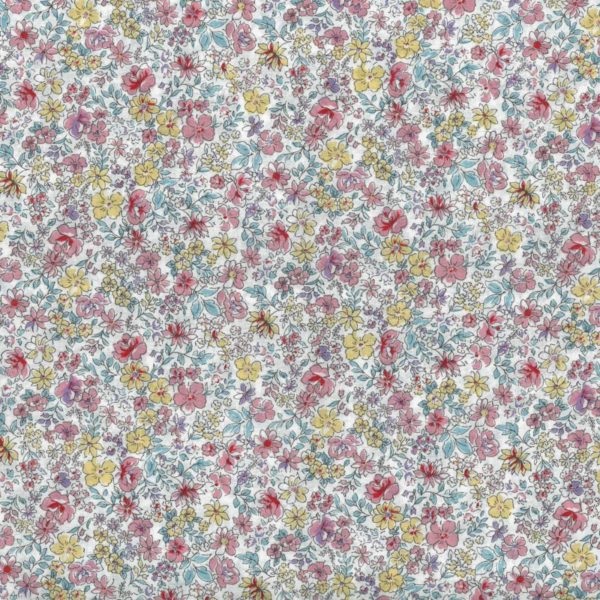 Japanese Cotton Lawn - Floral - Red/Yellow