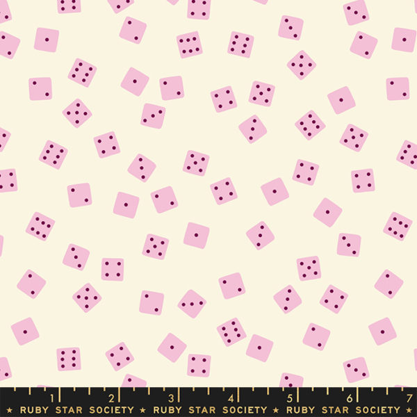 Quilting Cotton - Tarrytown – Roll the Dice – Pink