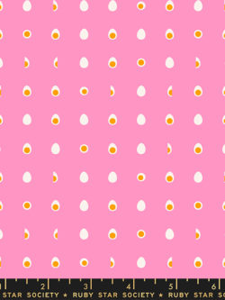 Quilting Cotton - Food Group – Eggs – Flamingo