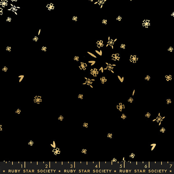 Quilting Cotton - First Light – Sparkle Floral – Black