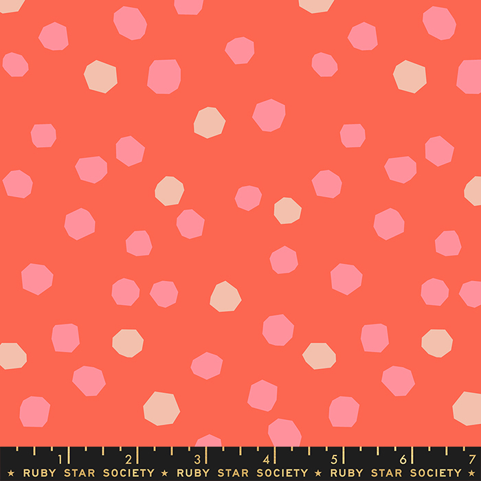 Quilting Cotton First Light Polka Dots Tangerine Dream