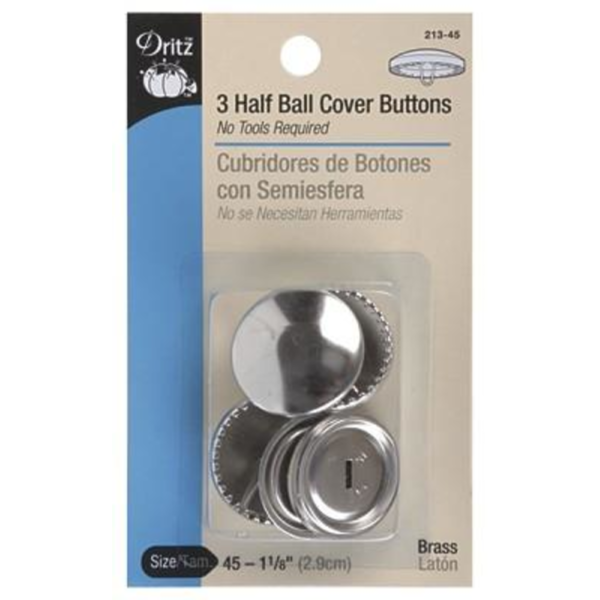 Half Ball Cover Buttons 1 1/8"