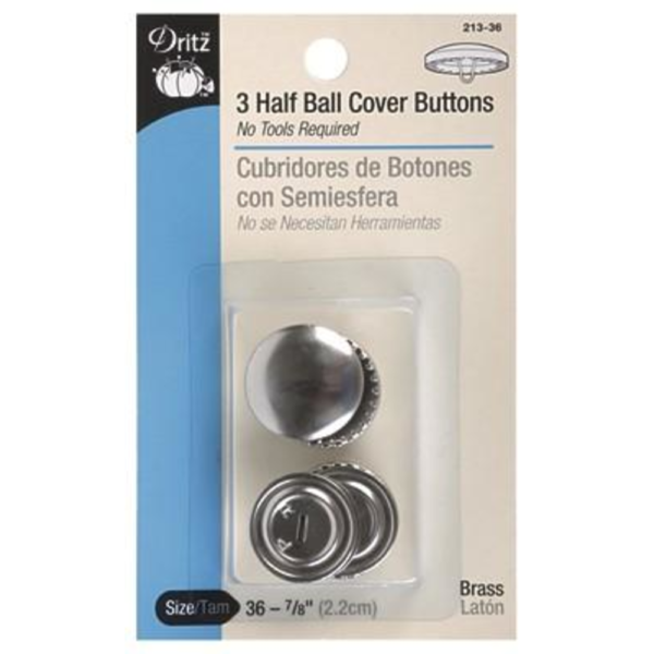 Half Ball Cover Buttons 7/8"