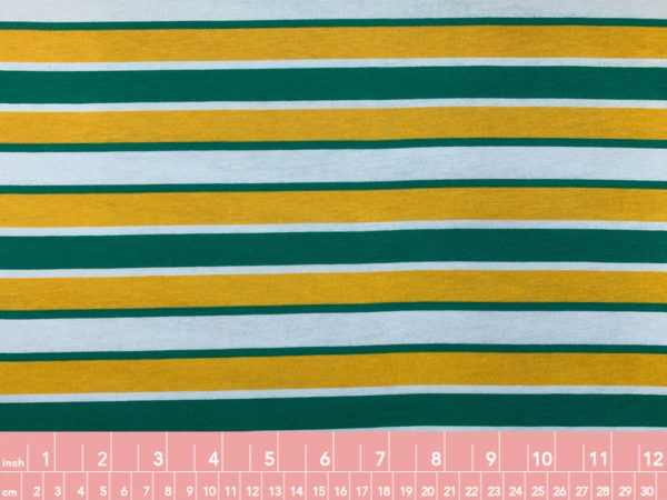 Designer Deadstock - Cotton Knit - Yellow/Green Stripe