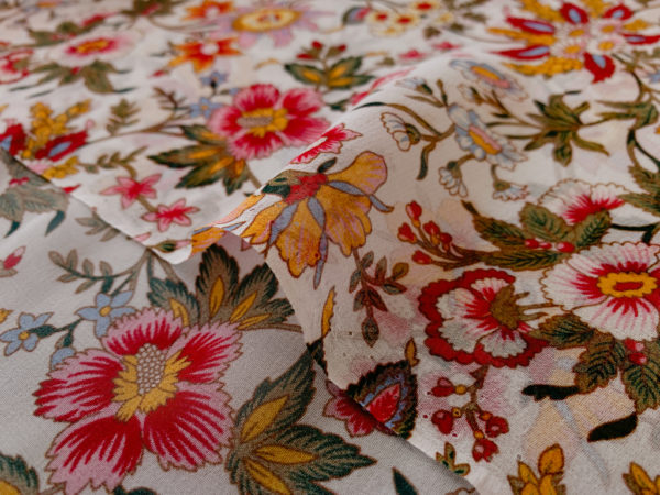 Designer Deadstock - Silk Chiffon - Edwardian Floral