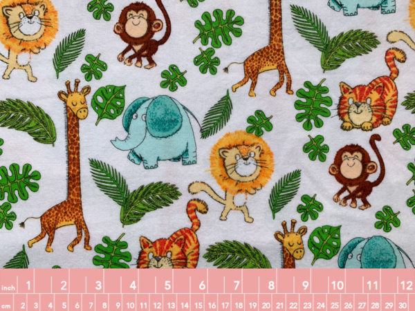 Cotton Flannel - Playful Cuties - Safari Animals