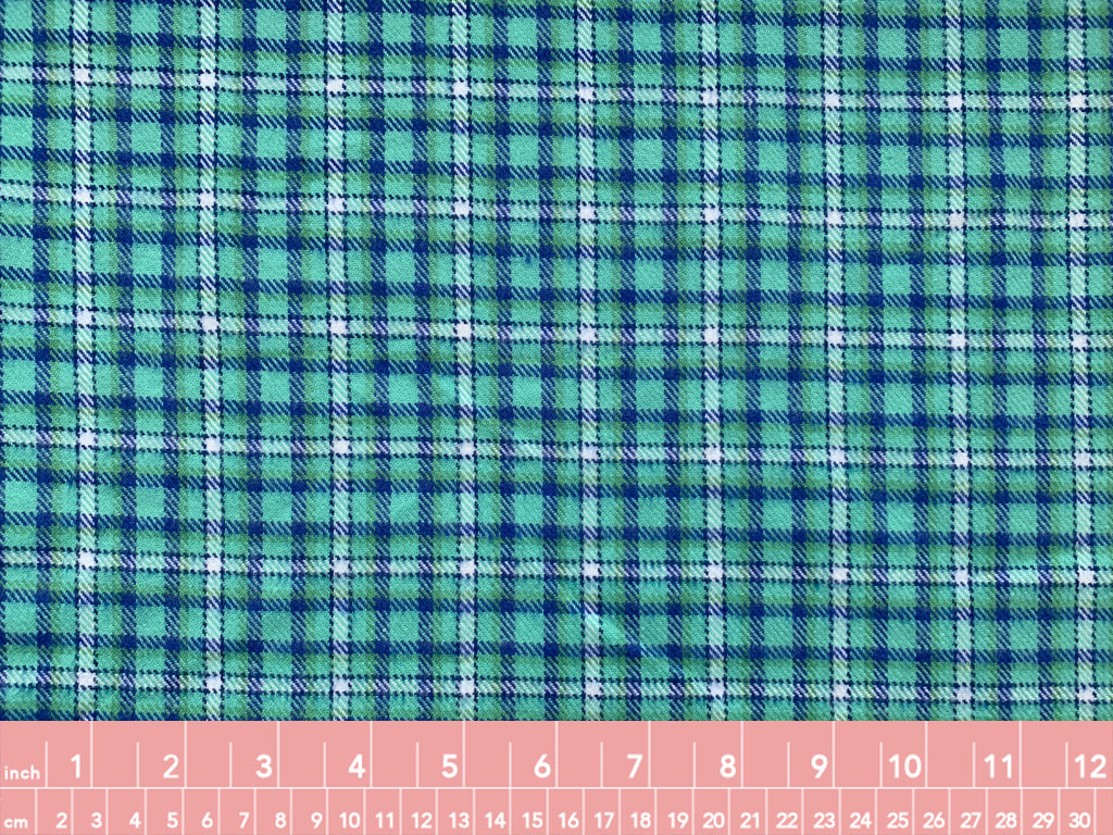 Yarn Dyed Cotton Flannel Primo Plaid Aqua Stonemountain & Daughter Fabrics