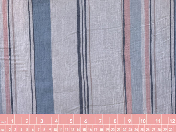 Designer Deadstock - Cotton Crinkle Gauze - Pastel Stripe