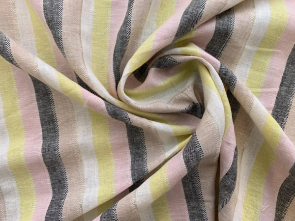 Designer Deadstock - Linen Shirting - Neopolitan Stripe