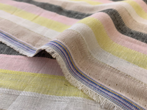 Designer Deadstock - Linen Shirting - Neopolitan Stripe