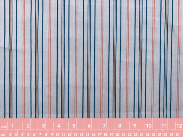 Designer Deadstock - Cotton/Nylon Shirting - Blue/Orange Stripe