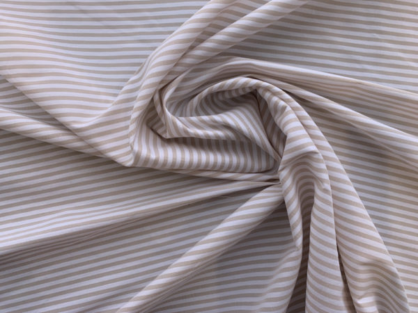 Designer Deadstock - Cotton/Nylon Shirting - Tan Stripe