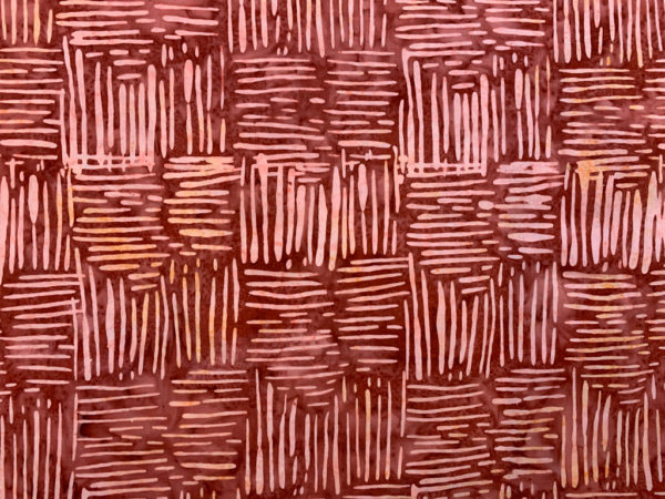 Cotton Batik -  Basketweave - Red