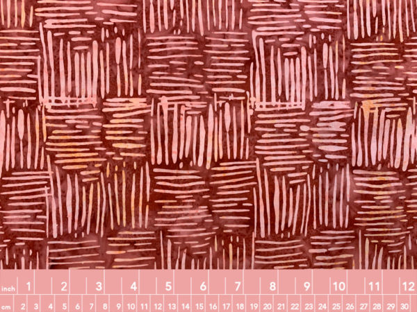 Cotton Batik -  Basketweave - Red