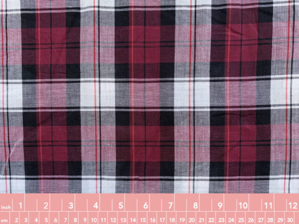 Designer Deadstock - Yarn Dyed Cotton Plaid - Raspberry