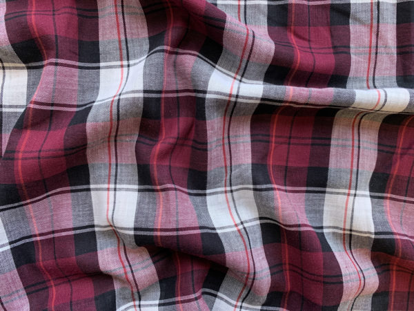 Designer Deadstock - Yarn Dyed Cotton Plaid - Raspberry