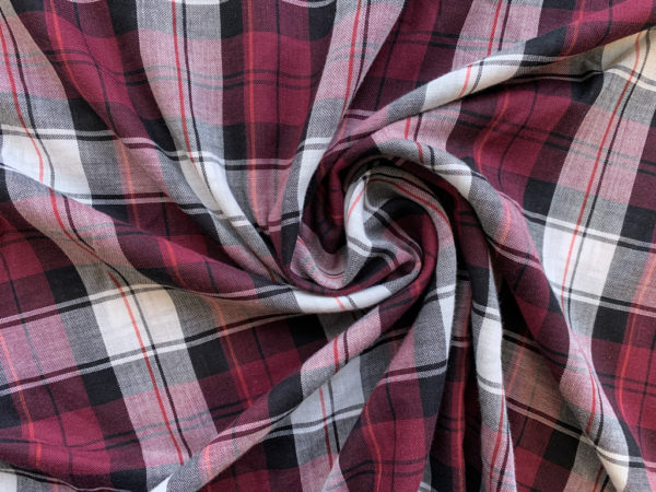 Designer Deadstock - Yarn Dyed Cotton Plaid - Raspberry