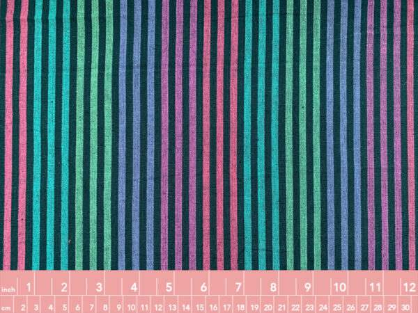 Textured Yarn Dyed Cotton - Embroidered Floral Stripes - Stone