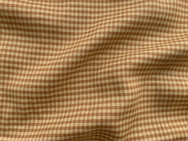 Yarn Dyed Linen - Plaid - Tan