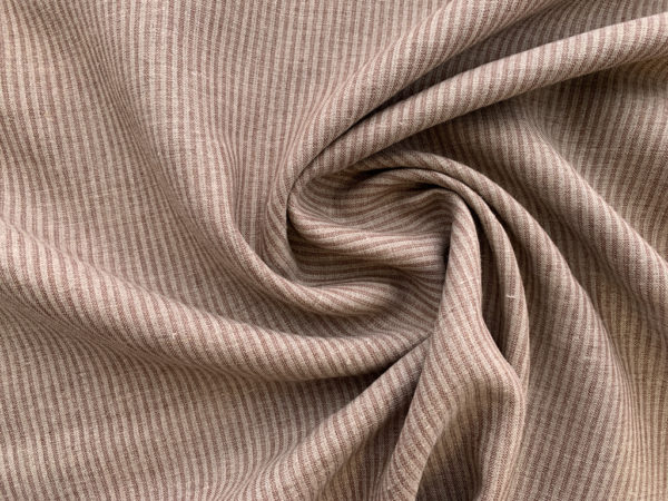 Yarn Dyed Linen - Stripe - Brown/Tan