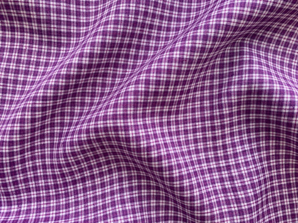 Yarn Dyed Linen - Plaid - Orchid