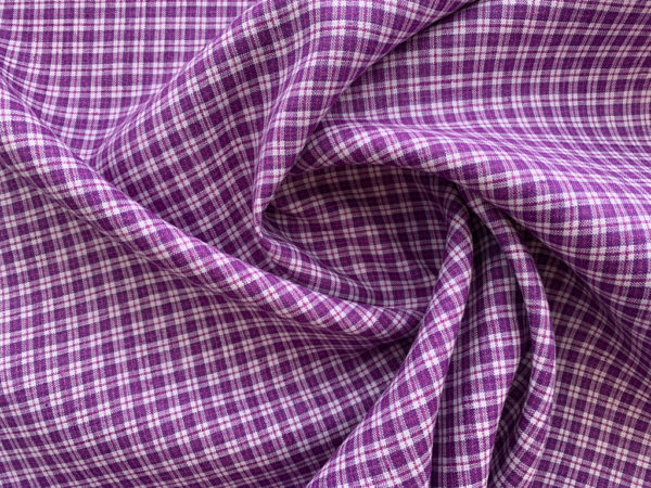 Yarn Dyed Linen - Plaid - Orchid