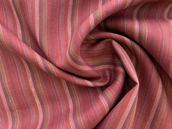 Yarn Dyed Linen - Stripe - White/Peach