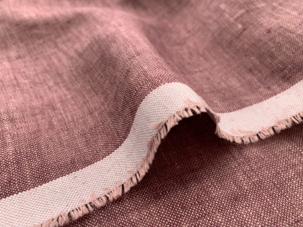 Birch Fabric - Organic Yarn Dyed Linen - Sour Grapes