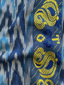 Cotton Ikat w/ Jacquard Stripe - Swan