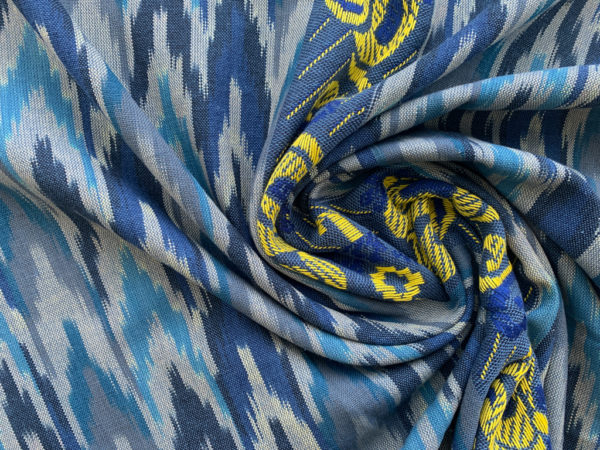 Cotton Ikat w/ Jacquard Stripe - Swan