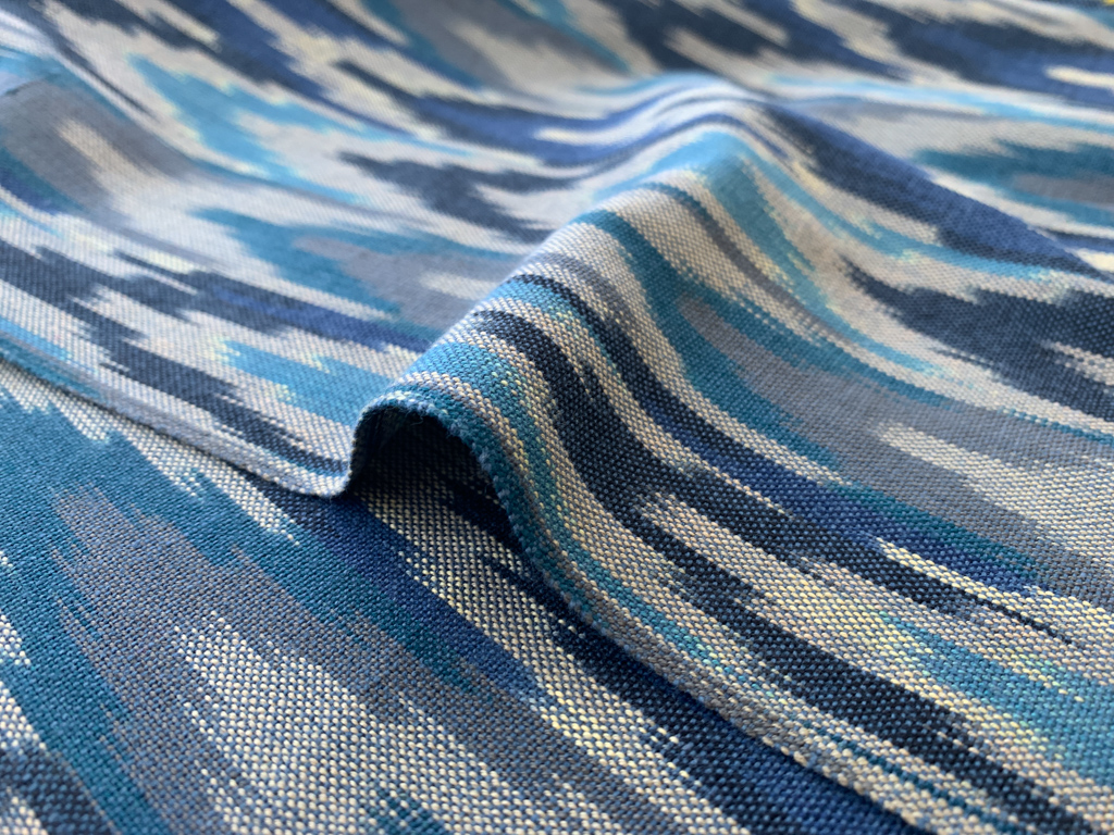 Cotton Ikat w/ Jacquard Stripe - Swan - Stonemountain & Daughter Fabrics