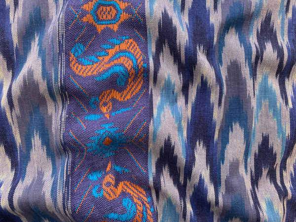 Cotton Ikat w/ Jacquard Stripe - Swan