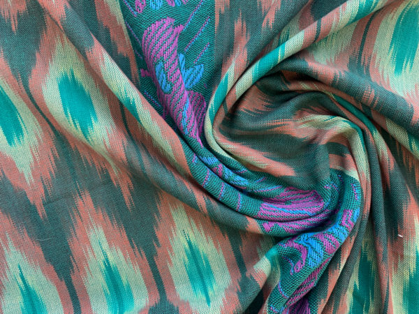 Cotton Ikat w/ Jacquard Stripe - Swan