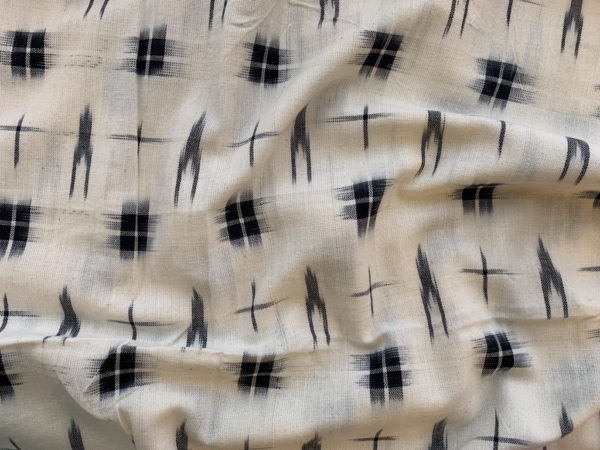 Handwoven Cotton Ikat - Scarecrow - Black/White