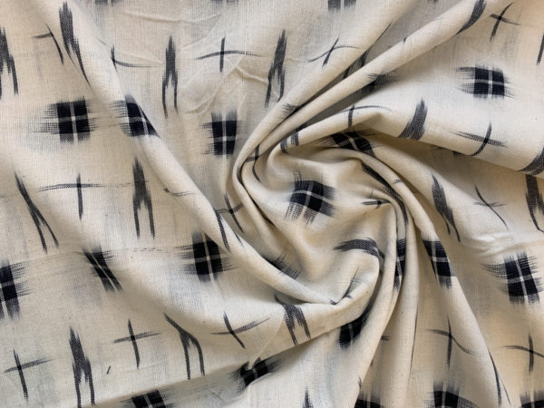 Handwoven Cotton Ikat - Scarecrow - Black/White