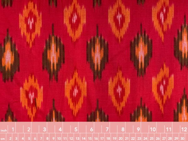 Handwoven Cotton Ikat - Stars - Maroon