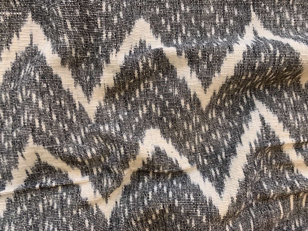 Handwoven Heavyweight Cotton Ikat - Zig Zag - Black/White ...