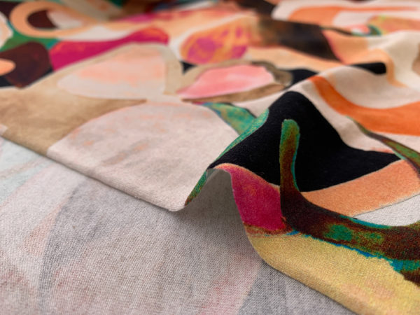 Designer Deadstock - Italian Rayon Knit - Cubist Collage