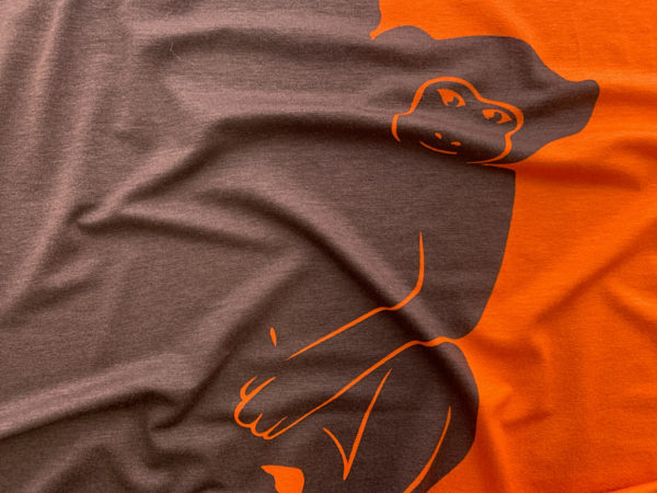 Designer Deadstock - Italian Rayon Knit - Monkey - Orange/Brown