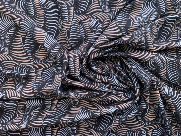 Designer Deadstock - Italian Rayon Knit - Zebra Squiggle